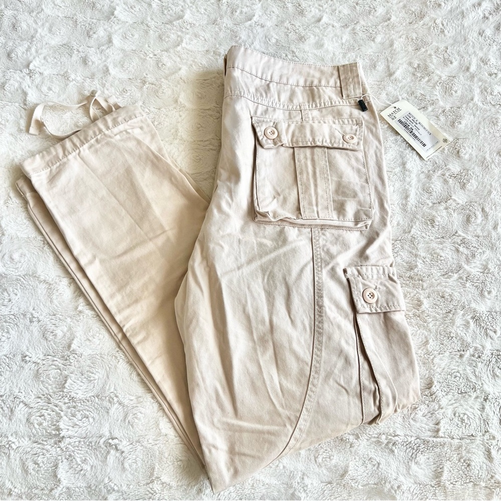 Matchstick Cargo Pants Mens 40x32 Beige Paratrooper Military Streetwear New NWT